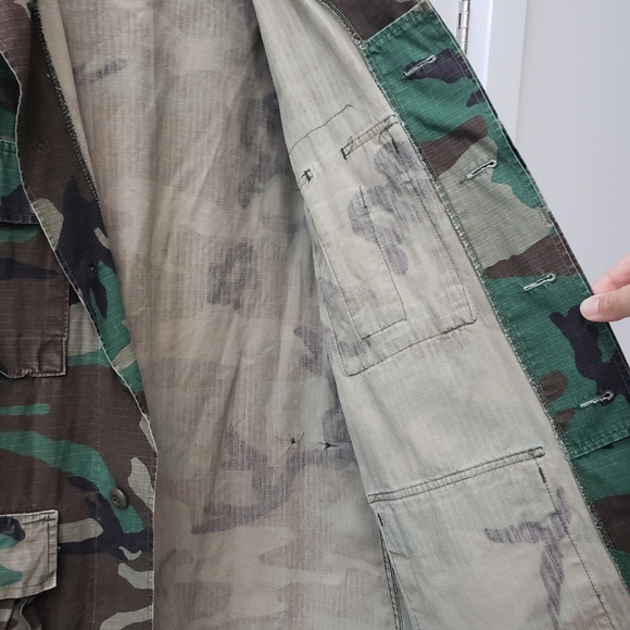 American Apparel men's medium woodland camouflage combat coat jacket - Picture 8 of 10